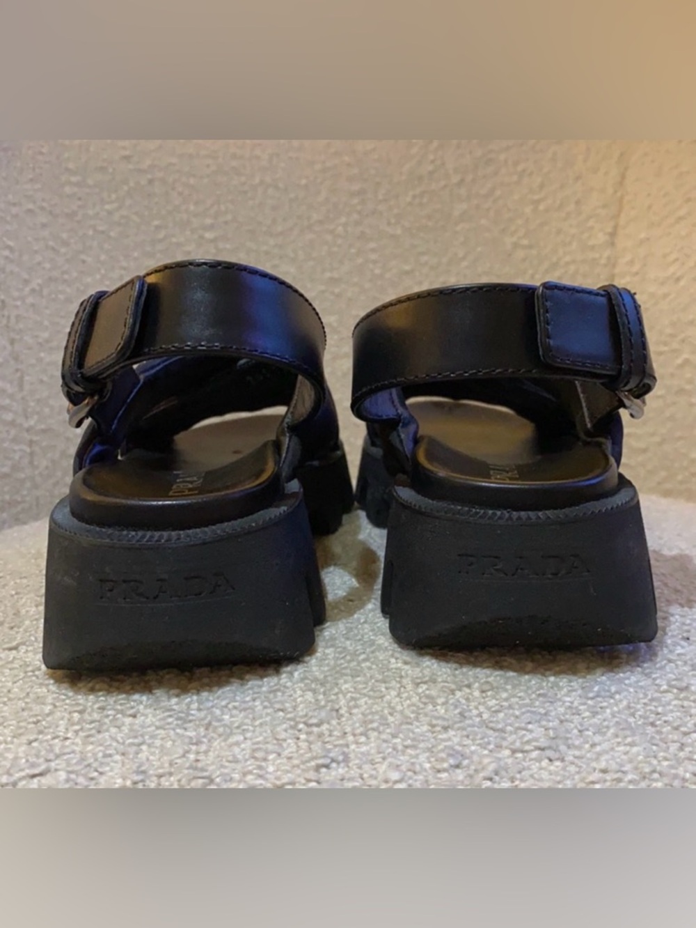 Prada Black Crisscross Slingback Sandals - Picture 4 of 6